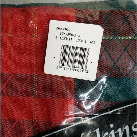 Tobin 4 Pack Dinner Napkins Red Green Plaid Christmas Holiday Opulence Sealed - Picture 4 of 6